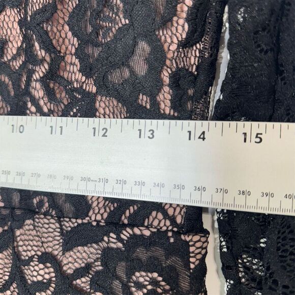 Lace Bodycon Mini Dress Black Nude L NWT Goth Glam - Picture 4 of 9